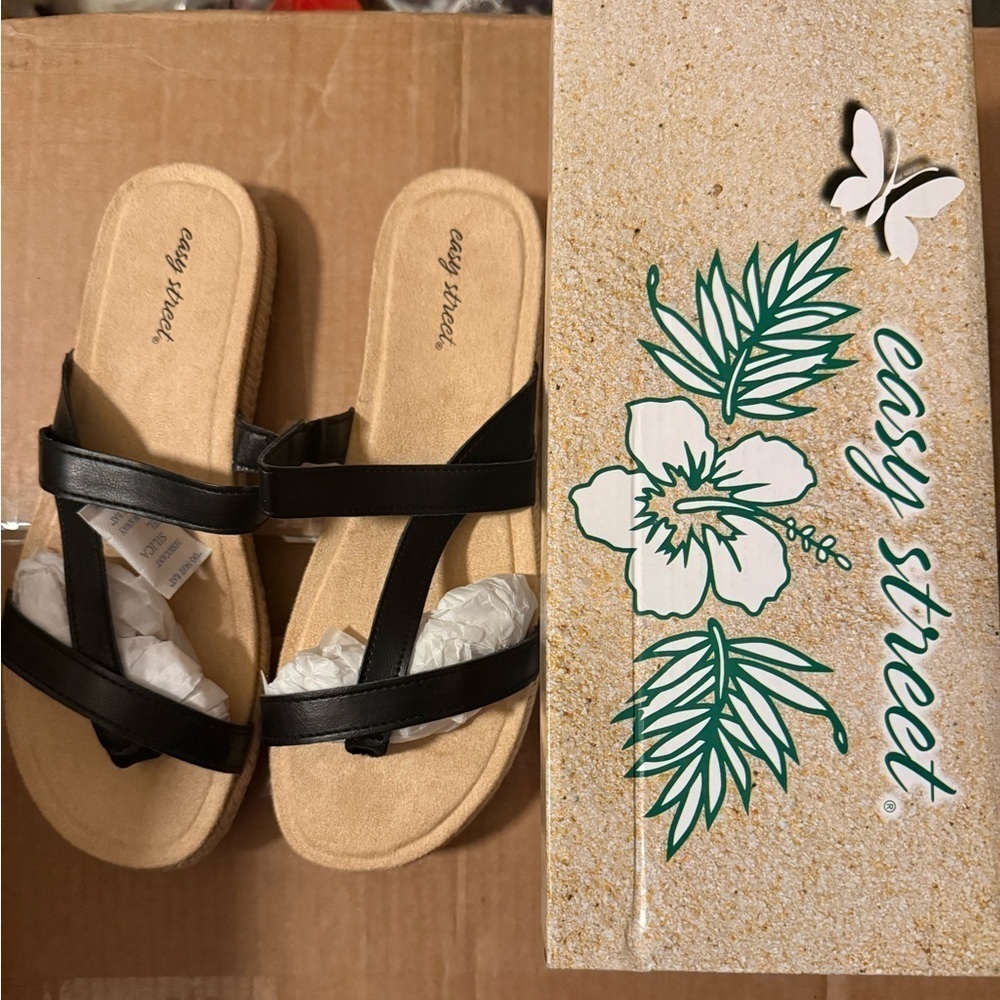 Easy Street Song Women's Comfort Slide Sandals size 8.5